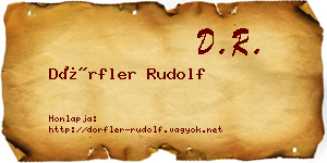 Dörfler Rudolf névjegykártya