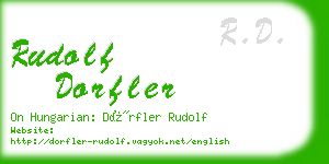 rudolf dorfler business card